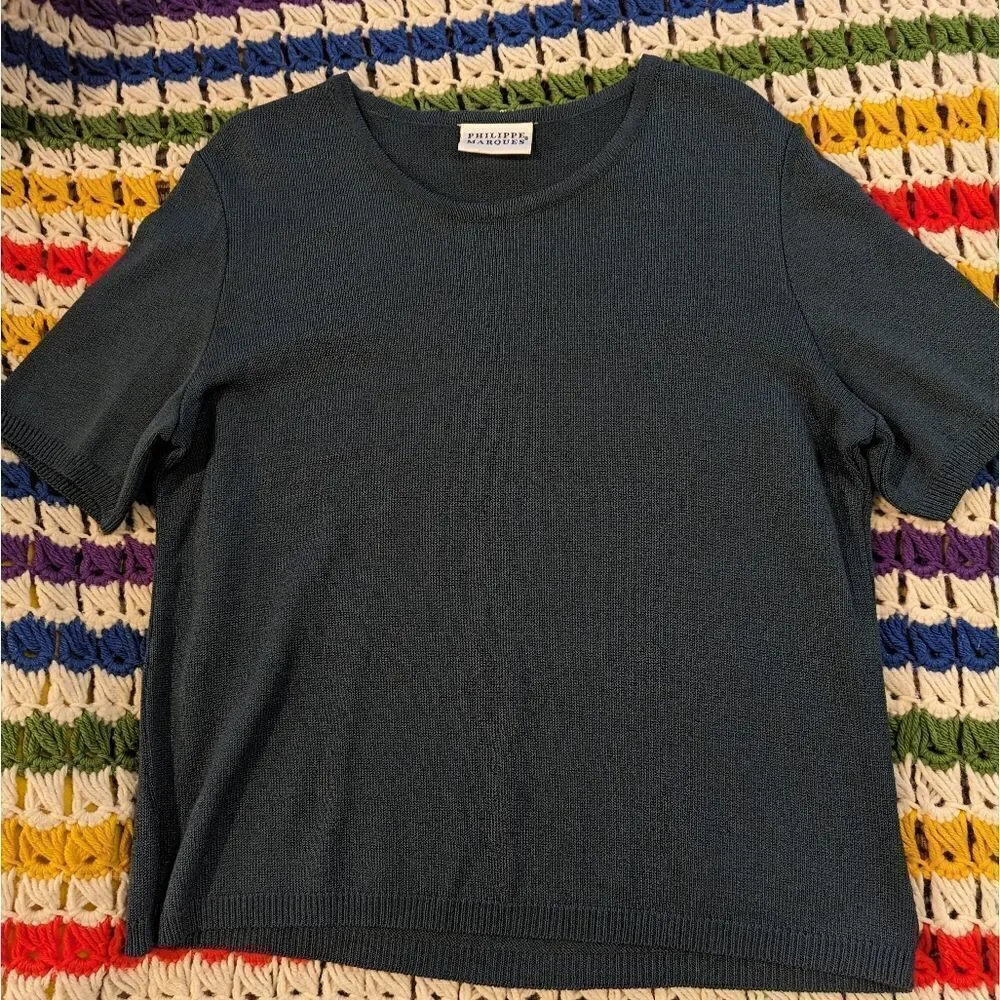 Vintage Philippe Marques women's green sweater set size 10‎